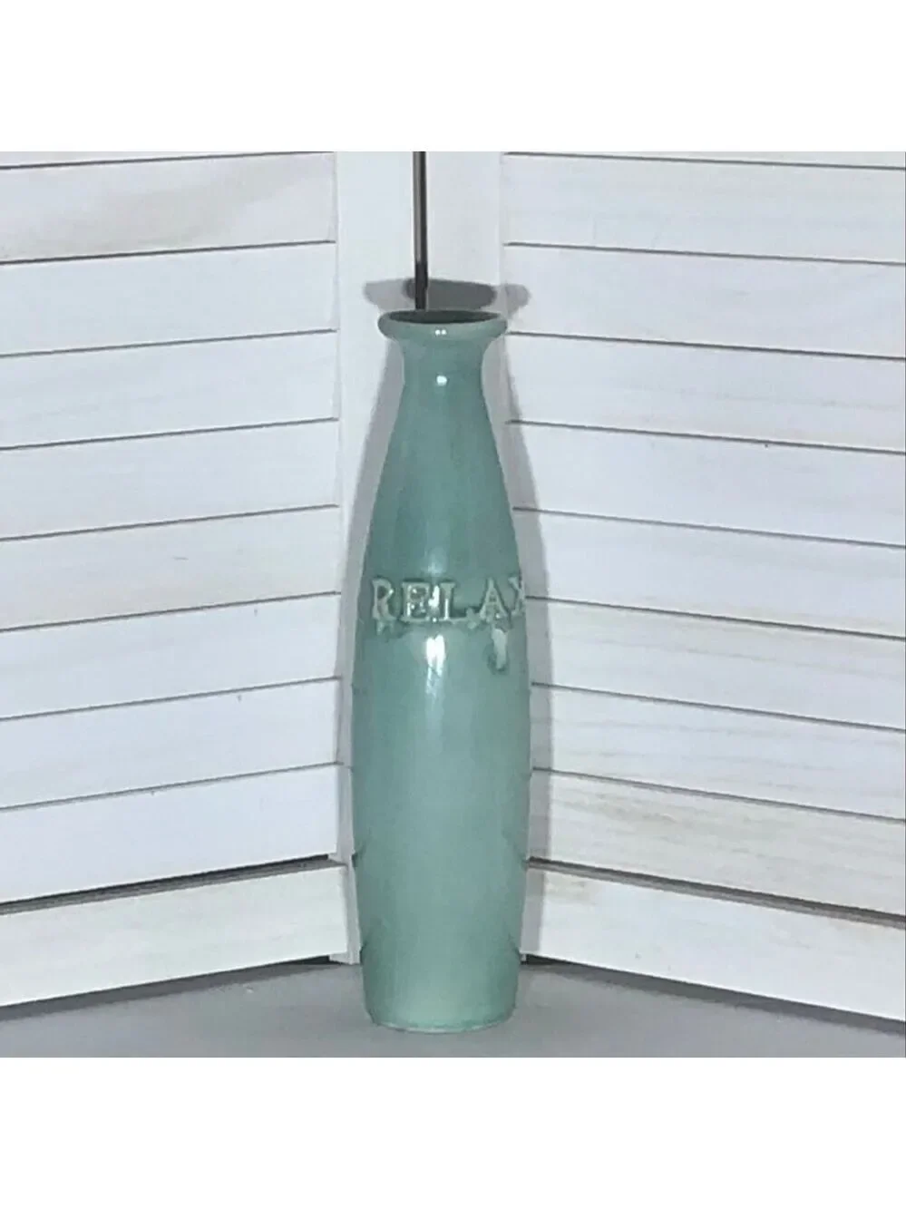 Art Pottery Vase Ceramic Relax Imprint Seafoam Green